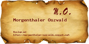 Morgenthaler Oszvald névjegykártya